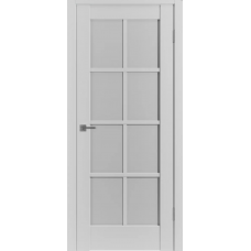 Дверь межкомнатная ВДФ Эмалекс EР1 серая эмаль, стекло белый сатинат "Сатин белый"